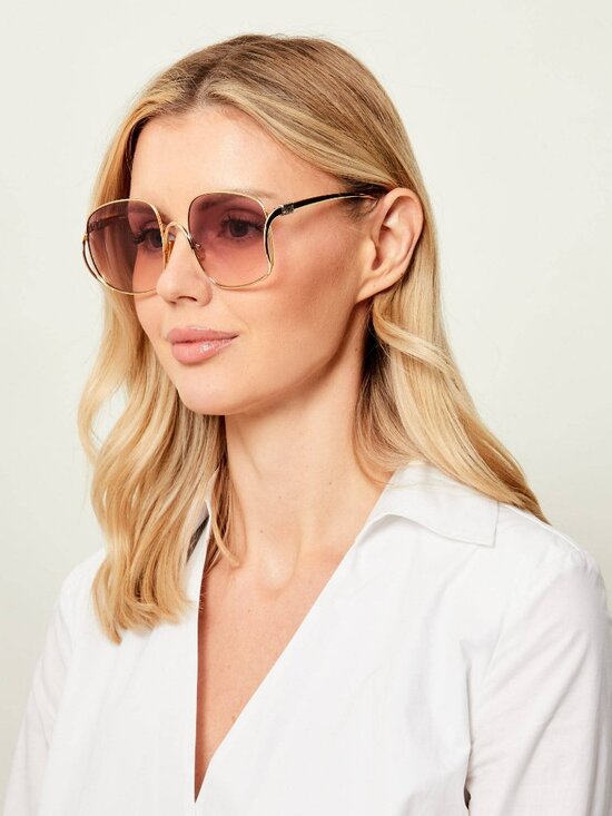 Miu Miu Women Sunglasses Gold Pink Gradient Square MUA57S 5AK40S NEW AUTHENTIC main image 7